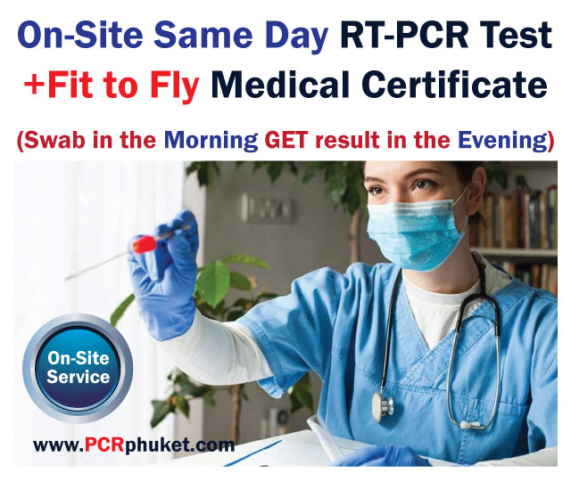 On-Site SAME DAY RT-PCR Testing + Fit to Fly Medical Certificate (Result within 10 p.m)